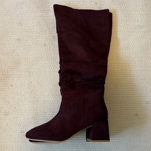 Boohoo Deep Burgundy Heeled Boots